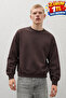 Men's 100% Cotton Comfortable Brown Winter Sweatshirt