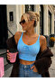 Extra Soft Textured Crop Blouse with Tie Straps - 2