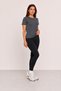 Women's Anthracite Basic T-Shirt Lycra Single Jersey Fabric Crew Neck Short Sleeve Regular Fit - 6