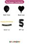 Happy Birthday Black Gold Balloon Set -5- - 2