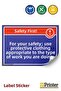 First of All, for Your Safety; Suitable Protective Clothing Isg Warning Sign Sticker 35X50 cm