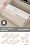 6 Pieces Under-The-Bed Storage Bags with Windows - Striped Multi-Purpose Pillow Clothing Storage Organizer 70X32X20