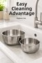 Set of 2 Stainless Steel Mixing Bowls - 2500-4000 ml Metal Bowl Set - 7