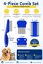 4-Piece Lice Comb Set Cat Dog Hair Comb Stainless Steel Fine-Toothed Flea and Lice Removal Comb - 2