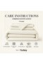 100% Cotton Satin Striped Double Duvet Cover Set - Cream - 3