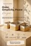 3-Piece Rectangular Fabric Multi-Purpose Bamboo Basket Set