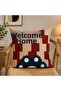 Striped Runner and 4-Piece Throw Pillow Cover Set |   Balcony Garden Decorative Cushion Set (Double Sided) - 5