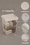 5Lt Lockable Lid Organizer Box - Deep Elora Organizer Storage Box for Inside the Cabinet Beige - 3