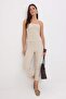 Taş Esnek Kumaş Straplez Bluz Crop Flare Pantolon Dokuma Alt - Üst Takım TWOSS26AU00113