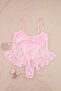 Pink Lace Detailed Ruffle Cup-Free Fantasy Plus Size Body Tbbaw26Cs00008 - 3