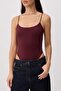 Bordo Fitted/Vücuda Oturan İp Askılı Havuz Yaka Esnek Örme Body TWOSS26BD00038 - 3