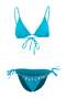 Turkuaz Üçgen Kaplı Aksesuar Detaylı Normal Bel High Leg Bikini Takımı TBESS26BT00176 - 5