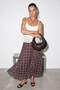 Brown Plaid Printed Self-Fusing Tulle Skirt Tdrss26Et00062 - 2