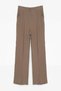 Khaki Bow Collar Slit Zipper Blouse with Elastic Waist Pleated Trousers Tdrss26Au00060 - 9
