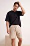 Stone Waist Elasticized Linen Look Shorts & Bermuda Tmnss26Sr00009