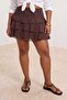 Brown Woven Plus Size Skirt Tbbss26Az00022 - 5