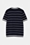 Lacivert Regular/Normal Kesim Çizgili Triko T-Shirt TMNSS26TS00021 - 12