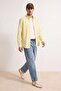 Sarı Unisex Regular Fit %100 Pamuklu Keten Görünümlü Gömlek TMNSS23GO00099 - 2