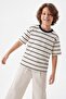 Navy Blue-Ecru 2-Piece Boys' Striped Knitted T-Shirt Tkdss26Ts00037 - 6