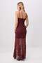 Bordo Dantel Ayarlanabilir Askılı Mini Astarlı Maxi Dokuma Davet Party Elbise Balık Kalıp TPRSS26AE00222 - 7