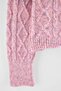 Pink Soft Textured Crew Neck Low Sleeve Super Crop Knitwear Sweater Twoaw27Kz00012 - 6