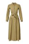 Khaki Button Detailed Belted Maxi Woven Hijab Shirt Dress Tctaw27Eb00037