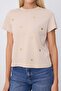 Stone Heart Embroidery Regular Crew Neck Standard Sleeve Short 100% Cotton Knitted T-Shirt Twoss26Ts00358 - 3