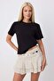 Siyah Düz Regular Bisiklet Yaka Standart Kol İnterlok Örme T-Shirt TWOSS26TS00064