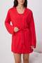 Red 3-Piece Viscose Knitted Pajamas Set Thmss26Pt00275 - 7