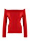 Wardrobe Essentials Kırmızı Kayık Yaka İnce Fitted/Vücudu Saran Triko Kazak TWOAW27KZ00118 - 6