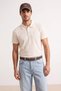 Beyaz Regular Esnek Nefes Alan Kumaş Dokulu örme Polo Yaka T-shirt TMNSS26PO00053