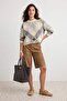Yellow Soft Textured Wide Fit Crop Diamond Pattern Knitwear Sweater Twoaw24Kz01126 - 3