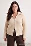 Wardrobe Essentials Taş Çift Taraflı Fermuarlı Yumuşak Dokulu Triko Hırka TBBAW27AV00011 - 4