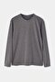 Antrasit Melanj-Bordo 2'li Paket %100 Pamuk Uzun Kol Regular/Normal Kesim T-Shirt TMNAW24TS00001 - 9
