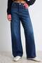 Koyu Mavi %100 Pamuk Yüksek Bel Wide Leg Jeans TWOAW27JE00082 - 3