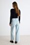 Açık Mavi Orta Esnek Normal Bel Culotte Jeans TWOAW27JE00043 - 4