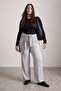 Gri Wide Leg/İspanyol Paça Yüksek Bel İnterlok Esnek Örme Pantolon TBBAW27AR00015