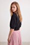 Black Thick Three-Quarter Balloon Sleeve Knitted Regular Fit Crop Boy Sweatshirt Twoaw27Sw00037 - 4