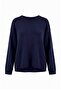 Lacivert Oversize Çıkarılabilir Şal Detaylı Triko Kazak TWOAW27KZ00130 - 9