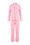 Pink 100% Cotton Striped Rabbit Pattern Knitted Pajamas Set Thmaw25Pt00193 - 5