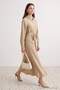 More Sustainable Camel Collar Detailed Shift/Straight Cut Maxi Woven Hijab Dress Tctaw27Eb00031