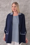 Plus Size (50-56) Jacket Collar Single Button Long Sleeve Two-Piece Suit Women's Blouse