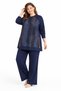 Women's Middle Age and Above Plus Size Kupra Tunic Trousers Mom Set 25548 - 6