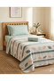Leaf Patterned Sheet Elastic Single Pique Set