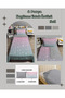 Quilted Hearts Patterned 4-Piece (100% Cotton 100X200 with Elastic Sheets) Single Bedspread Set - 4