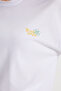 Women's oversized crew neck 100% cotton soft touch printed white t-shirt - 5