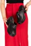 Women's Genuine Leather Platform Heeled Laser Stylish Slippers Msa.90 Black - 5