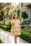 Girl's Colorful Layered Cotton Linen Dress