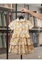 Girl's Colorful Layered Cotton Linen Dress - 4