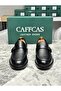 Genuine Leather Black Laceless Buckle Handmade Classic Men's Shoes 6042 - 4